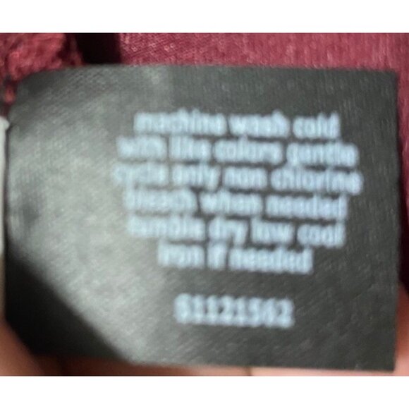 Lane Bryant Short Sleeve Embroidered Eyelet Burgundy Babydoll Top Plus Size 16 - Picture 9 of 12